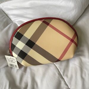 NWT Burberry Supernova check brown pouch